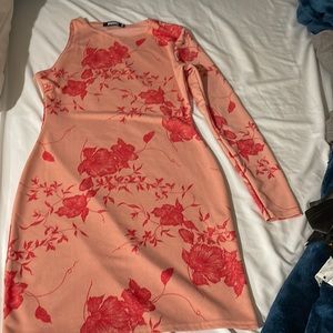Peach floral dress